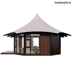 Carpa de Pared de Cristal con Estructura de Acero Prefabricada para Aldeas Glamping, Carpa de Lujo con Entrada de Cristal, Centro de Servicios para Resorts de Lujo - Product Image 4