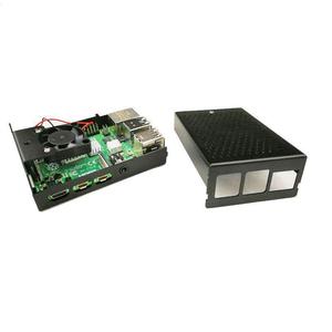 เคสอะลูมิเนียมสำหรับ Raspberry Pi 4B พร้อมพัดลมระบายความร้อนและฮีทซิงค์ - Product Image 1