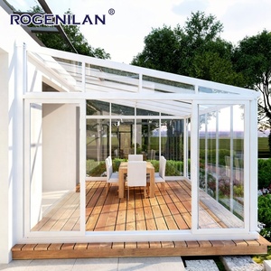 Véranda autoportante de style américain Rogenilan, imperméable, en aluminium à rupture de pont thermique, avec verre préfabriqué, pour 4 saisons - Product Image 3