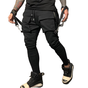 กางเกงคาร์โก้ผู้ชายทรงตรงเข้ารูปแบบลำลองเอวยางยืดมีกระเป๋าขนาดใหญ่ - Product Image 1