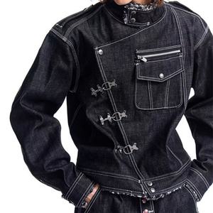 Ensemble en jean ample et décontracté pour femme, de haute qualité, style vintage, avec veste en jean à manches longues et jean, pour femme - Product Image 2