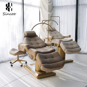 Giường <span class=keywords><strong>massage</strong></span> điện đa năng bọc da cao cấp mạ vàng bán buôn, giường làm đẹp, giường nối mi, giường chăm sóc da mặt - Product Image 5
