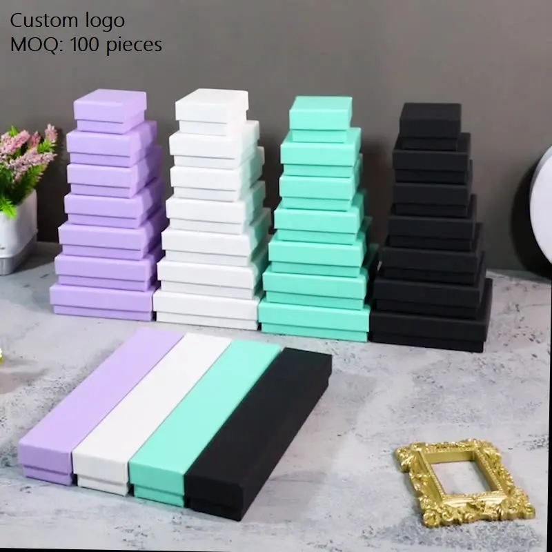 Groothandel Verschillende Kleuren Papier Op Maat Deksel En Basisdoos Geschenkdozen Verpakking Kraft Sieraden Papier Doos