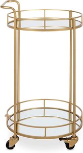 Chariot de Bar en métal et en verre à roulettes, finition or, nouveau Design moderne, hôtel avec roulettes, meubles de maison, - Product Image 3