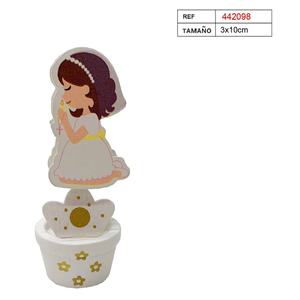 Pinza Madera Girl Communion 3x10cm Décoration Fournitures pour événements religieux - Product Image 1