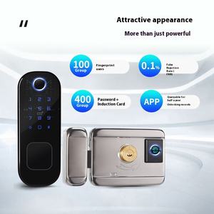 टुया ऐप टलॉक संगत स्मार्ट बाहरी लकड़ी फिंगरप्रिंट पासवर्ड ब्लूटूथ वाई-इन-वन के लिए ऑल-इन-वन-हेड लॉक - Product Image 3