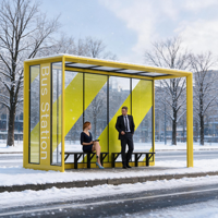 Abri de bus intelligent à énergie solaire avec écran LED, chargement USB, signalisation numérique, personnalisation OEM, vente en gros pour arrêts de transport