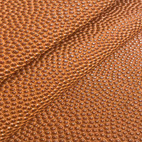 Tersedia Kulit Sintetis PVC Motif Bola Basket Retro 1.0mm, Tahan Gesekan, untuk Tas, Buku Catatan, Bola Basket