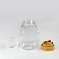 Bouteille de Miel en Plastique en Gros avec Bouchons, Pot à Miel Anti-Goutte Transparent pour Aliments 300g 500G 1000G, Bouteilles Cylindriques en Plastique pour Aliments
