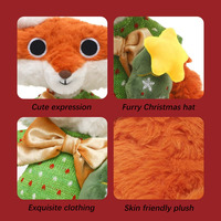 Peluche de chien personnalisée de qualité supérieure avec logo, thème Noël, super douce, oreilles mobiles, pour fêtes, prix de gros direct usine