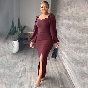 فساتين سهرة نسائية أنيقة بفتحة الربيع والخريف ملابس عشاء بأكمام طويلة فستان حفلة حورية البحر - Product Image 5