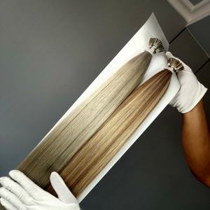 Extensions de cheveux humains Jasmine Beauty en gros, double épaisseur, lisses, Remy, à pointe plate, à pointe en kératine, à micro-anneaux, couleur claire - Product Image 4