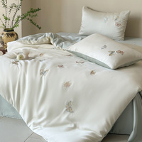Ensemble de draps de lit de luxe en lyocell literie de refroidissement en fibre organique drap de lit Queen/Double/Single King Size