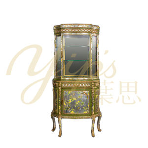 Yips LD-1203-0107 עץ מלא תצוגה קלאסית יין ארון עלה נסיכה צבוע צמח דפוס ציפור הצמח עבור אוכל - Product Image 2