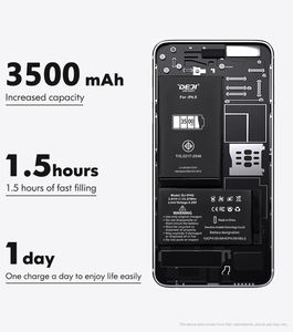 DEJI 3500mAh 업그레이드 대용량 공장 OEM 정품 전화 배터리 아이폰 X - Product Image 3