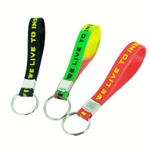 Porte-clés personnalisé avec logo, bracelet en caoutchouc gravé, anneau en silicone souple pour cadeau promotionnel - Product Image 4