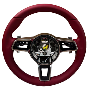 Volante Volant de cuero negro sin botón para <span class=keywords><strong>Porsche</strong></span> 911 992 Cayenne 958 987 <span class=keywords><strong>Boxster</strong></span> <span class=keywords><strong>986</strong></span> Panamera 970 Taycan Macan - Product Image 6