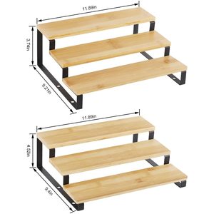 Estante para Especias de Bambú de 4 Niveles, Organizador de Almacenamiento de Cocina Expandible, Tipo Vertical, Color Madera, Rectangular, Multiusos - Product Image 4