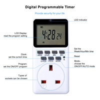 TimeBest SET09A-UK Nouvelle prise minuterie numérique hebdomadaire automatique avec grand écran LCD 13A 240V IP20