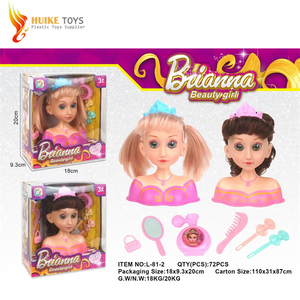 2025 nouveau populaire en plastique mode <span class=keywords><strong>maquillage</strong></span> bricolage coiffure pratique fille poupée vente fille habiller jouets en plastique bébé tête de poupée ensemble - Product Image 2