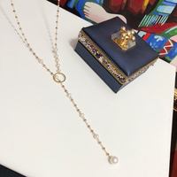 Collier de perles d'eau douce classique, perles rondes 5-6 mm, 10 mm, plaqué or 14 carats, forme en Y, 45 cm, élégant cadeau pour femme, vente en gros, personnalisable