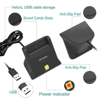 Kabel USB 2.0 Universal 1.2m Plug and Play, Pembaca Kartu Cerdas ID IC DNI Vertikal untuk Penggunaan Kantor, Bank, dan Pemerintahan