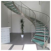 Escalier hélicoïdal courbé robuste pour intérieur, marches en chêne, escalier rond pour villa privée, projets résidentiels et commerciaux