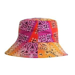 Nouveau femmes cajou fleur Double face pêcheur <span class=keywords><strong>chapeau</strong></span> hommes extérieur parasol toit plat <span class=keywords><strong>chapeau</strong></span> - Product Image 3