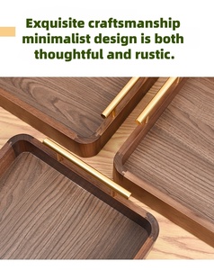 Vassoio di Servizio Personalizzabile in Legno di Noce per Cucina, Casa o Hotel, Stile Classico, Stoviglie per Feste o Servizio Cibo - Product Image 6