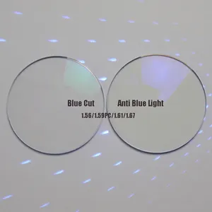 Alta Qualidade Lente CR39 Blue Cut Anti Blue Ray Lens Blue Cut Lentes Lentes De Prescrição