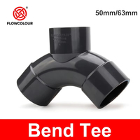 Flowcolour UPVC Bend Tee Y-Type PVC Curved Bend Tee Connecteur coudé 50mm 63mm