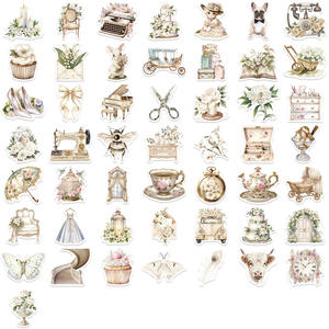 50 Uds. De pegatinas de grafiti de chica literaria estética blanca <span class=keywords><strong>para</strong></span> cuaderno, decoración de equipaje, pegatina de arte romántico - Product Image 3