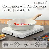 Ensemble d'ustensiles de cuisine antiadhésifs multifonctionnels pour la maison, pour frire, faire mijoter, avec poignée en bois et design facile à nettoyer