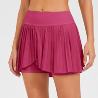 Rok Lipit Warna Hijau Terbaru Dengan Celana Pendek Slim Fit 2 in 1 Rok Wanita Desain Kustom Sendiri Rok Golf Tenis