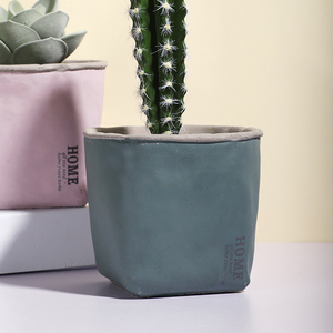 Fresco sacchetto di carta disegno di figura su misura logo <span class=keywords><strong>cemento</strong></span> giardino di casa decorazione ceramica mini succulente vaso di fiori per matrimoni - Product Image 4