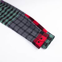Direkt vom Hersteller Maßgefertigte OEM Herren Langarm Designer Baumwoll-Flanellhemden Mehrfarbige Patchwork-Ketten-Stickerei Streetwear