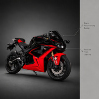 72V-96V Electric Sportbike Motorcycle Mid-Drive Motor 2000W Steel Frame ABS Braking Full Fairing 17-Inch Tires 120km/h Max Speed