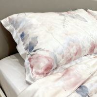 Produk Sprei Jual Langsung Pengerjaan Berkualitas Tinggi dan Bahan Sutra Latar Belakang Putih dengan Bordir Bermotif