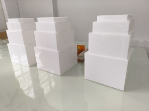 5 Pcs White <strong>Acrylic</strong> Buffet <strong>Riser</strong> <strong>Display</strong> Square Large Lucite <strong>Nesting</strong> <strong>Risers</strong> Table <strong>Riser</strong> <strong>Cube</strong> Food Pedestal Box <strong>Display</strong> - Product Image 3