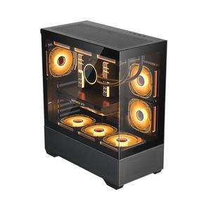 JNP Nueva <span class=keywords><strong>Caja</strong></span> PC Micro ATX, <span class=keywords><strong>Caja</strong></span> Gamer Completa para PC, <span class=keywords><strong>Caja</strong></span> de Computadora para Juegos con Cristal Templado Blanco - Product Image 2