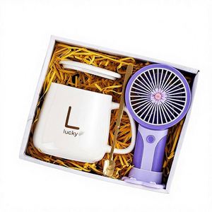 Best Sale Ceramic Mug USB Handheld Fan <b>Gift</b> Set Custom Logo Mug <b>Gift</b> Set for Women Business Giveaways Wedding Favors - Product Image 1