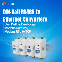 Convertidor RS485 a TCP IP de riel Din, RS485 a Ethernet, compatible con Modbus Gateway, transmisión transparente bidireccional, 1 unidad