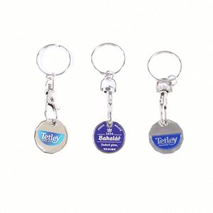 Promotional Wholesale Cheap <b>Custom</b> Zinc Alloy Euro Coin Supermarket Shopping Cart Trolley Keychain Waterproof - Product Image 2