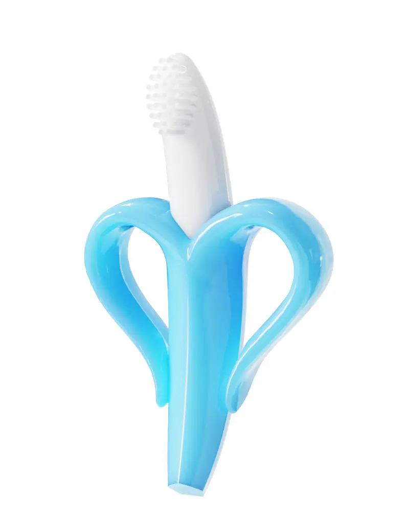 Livraison rapide facile à tenir bébé silicone banane à mâcher dentition banane brosse à dents pour nouveau-né