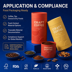 Tubo de Papel de Grado Alimenticio con Impresión Personalizada OEM ODM, Envase Redondo para Café, Té <span class=keywords><strong>en</strong></span> <span class=keywords><strong>Polvo</strong></span>, Aperitivos, Alimentos Secos, Empaque Ecológico - Product Image 6