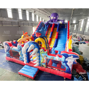 Tobogán Acuático Inflable Grande con Castillo Hinchable para Niños, Parque Acuático Inflable - Product Image 1