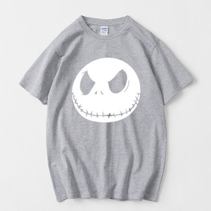 Camiseta <span class=keywords><strong>de</strong></span> algodón con diseño <span class=keywords><strong>de</strong></span> calavera <span class=keywords><strong>de</strong></span> <span class=keywords><strong>Jack</strong></span> <span class=keywords><strong>de</strong></span> Pesadilla Antes <span class=keywords><strong>de</strong></span> Navidad, manga corta, cuello redondo, unisex, holgada, para parejas, ideal para verano - Product Image 4