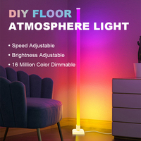 Drop Shipping Trépied décoratif télécommandé Nordic Modern CCT Color Change Corner Led Rgb Floor Standing Lamp for Living Room