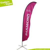 Drapeaux publicitaires promotionnels en polyester imprimés numériquement, grande taille, pour extérieur, en forme de plume volante, pour la plage, vente en gros