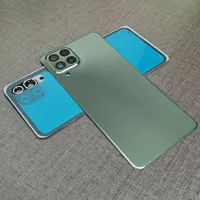 Pour Samsung Galaxy M53 5G M536B, coque arrière en verre, coque de batterie, coque arrière de remplacement avec/sans objectif d'appareil photo